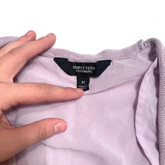 Simply Vera Wang Lavender Multi Layer Cardigan - Picture 3 of 7